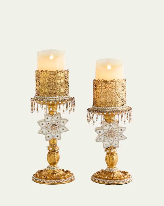 Bells of Brilliance Gold Candle Sticks, Set of 2